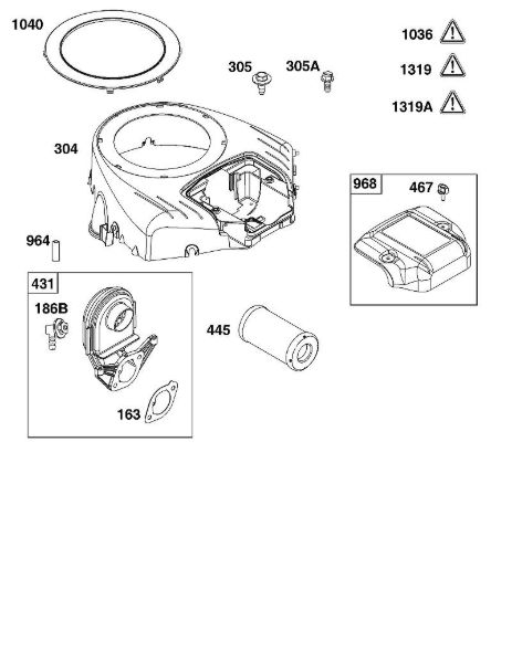 B&S - serijska številka  od 40  40R577-0002-H5 B - SKLOP OHIÅ JA VENTILATORJA IN ZRAcNIH FILTROV della Marca Stihl